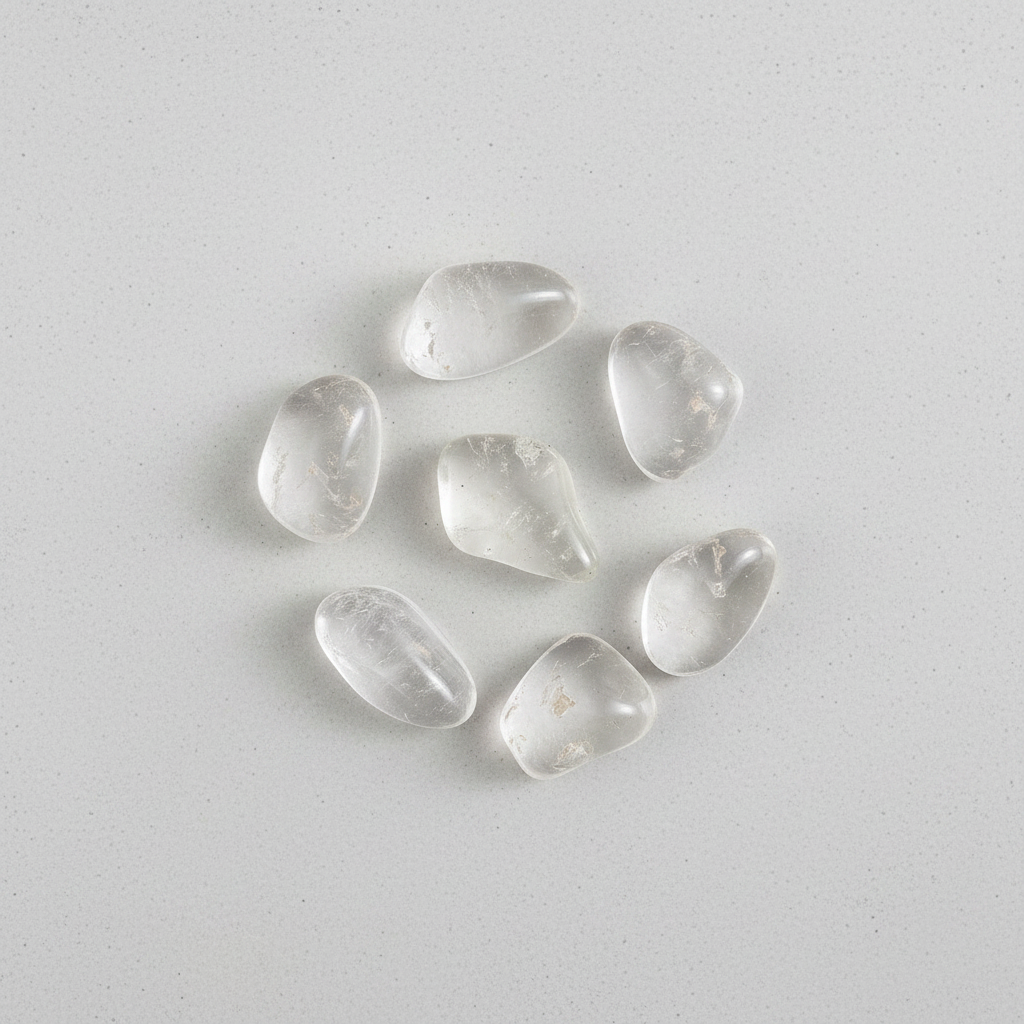 Clear quartz tumbled stone