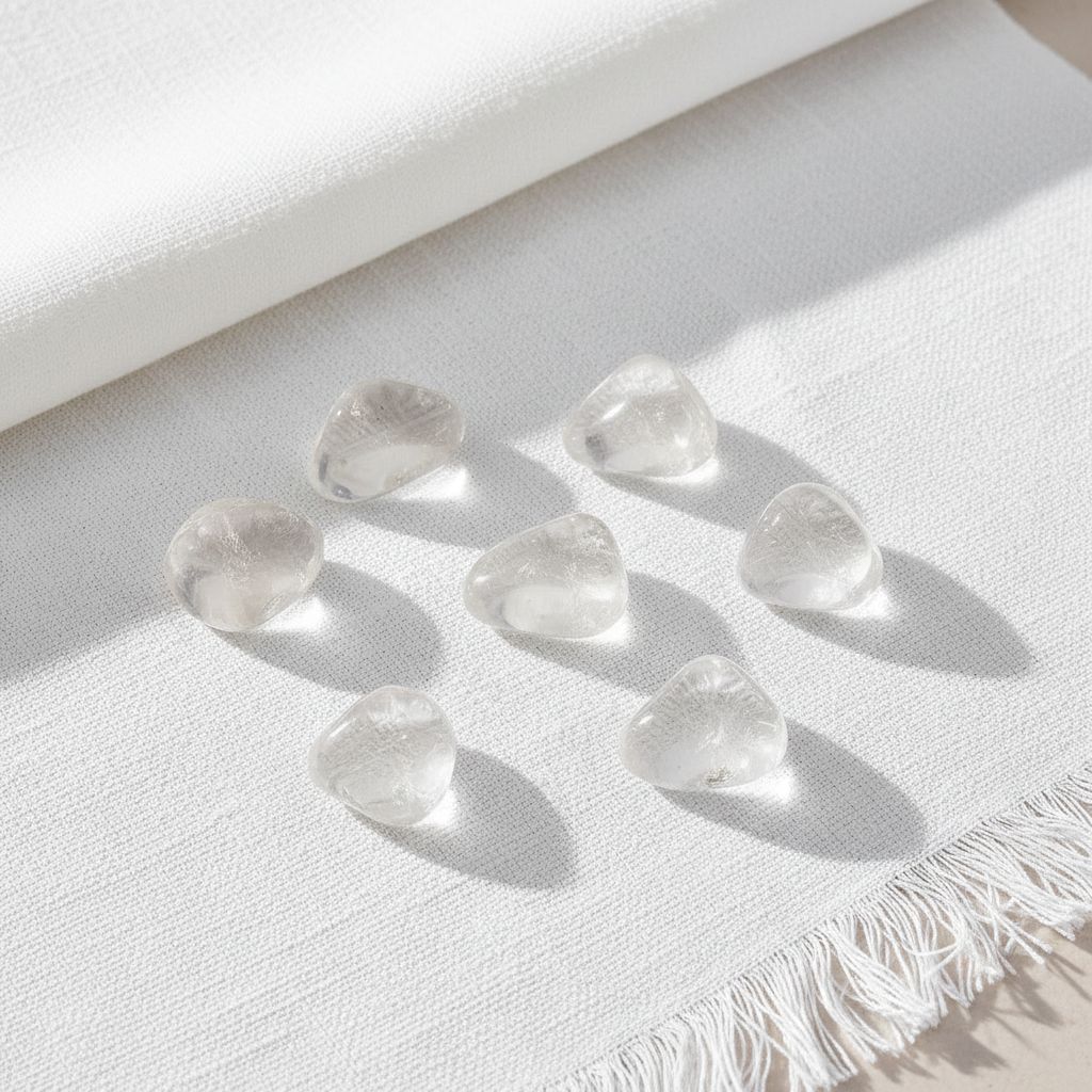 Clear quartz tumbled stone