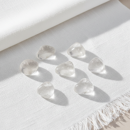 Clear quartz tumbled stone