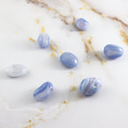 Blue lace chalcedony tumbled stone