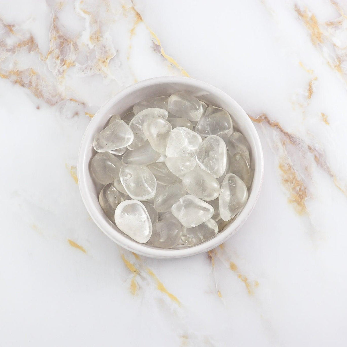 Pierre roulée de quartz clair